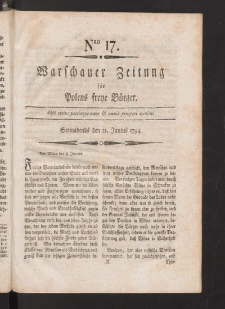 Warschauer Zeitung für Polens Freye Bürger. 1794, nr 17