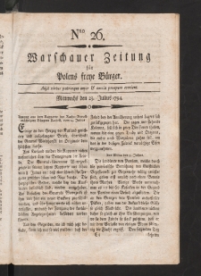 Warschauer Zeitung für Polens Freye Bürger. 1794, nr 26