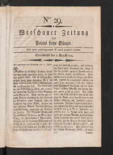Warschauer Zeitung für Polens Freye Bürger. 1794, nr 29