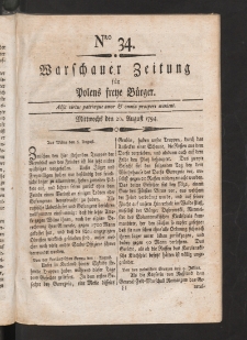 Warschauer Zeitung für Polens Freye Bürger. 1794, nr 34