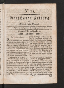 Warschauer Zeitung für Polens Freye Bürger. 1794, nr 35