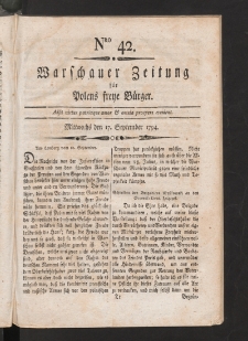 Warschauer Zeitung für Polens Freye Bürger. 1794, nr 42