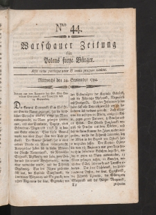 Warschauer Zeitung für Polens Freye Bürger. 1794, nr 44