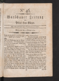 Warschauer Zeitung für Polens Freye Bürger. 1794, nr 46