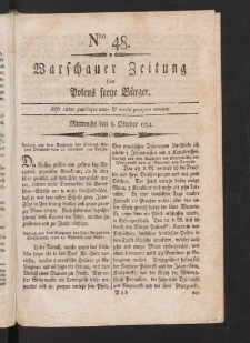 Warschauer Zeitung für Polens Freye Bürger. 1794, nr 48