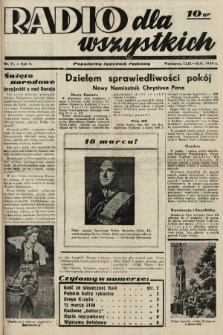 Radio dla Wszystkich : popularny tygodnik radiowy. 1939, nr 11