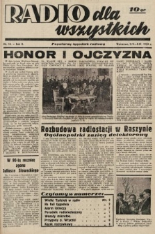 Radio dla Wszystkich : popularny tygodnik radiowy. 1939, nr 14