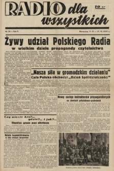 Radio dla Wszystkich : popularny tygodnik radiowy. 1939, nr 24