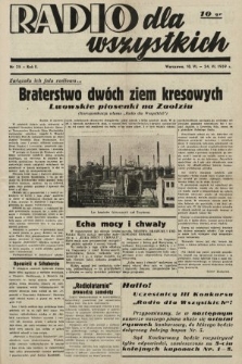 Radio dla Wszystkich : popularny tygodnik radiowy. 1939, nr 25