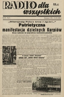 Radio dla Wszystkich : popularny tygodnik radiowy. 1939, nr 28