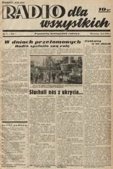 Radio dla Wszystkich : popularny dwutygodnik radiowy. 1938, nr 2