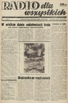 Radio dla Wszystkich : popularny dwutygodnik radiowy. 1938, nr 5