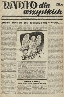 Radio dla Wszystkich : popularny tygodnik radiowy. 1938, nr 7