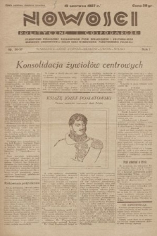 Nowości Polityczne i Gospodarcze : czasopismo poświęcone zagadnieniom życia społecznego i kulturalnego, odbudowy ekonomicznej kraju oraz wzmocnienia państwowości polskiej. 1927, nr 36-37