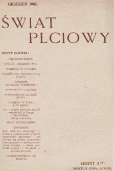 Świat Płciowy : miesięcznik popularny. 1905, nr 5