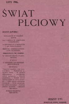 Świat Płciowy : miesięcznik popularny. 1906, nr 2