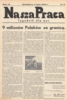 Nasza Praca : tygodnik dla wsi. 1938, nr  6