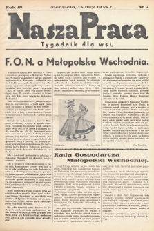 Nasza Praca : tygodnik dla wsi. 1938, nr  7