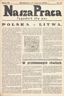 Nasza Praca : tygodnik dla wsi. 1938, nr  13