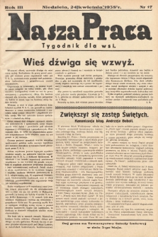 Nasza Praca : tygodnik dla wsi. 1938, nr  17