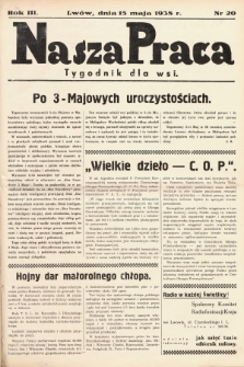 Nasza Praca : tygodnik dla wsi. 1938, nr  20