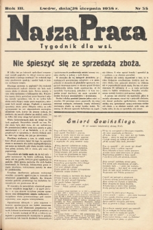 Nasza Praca : tygodnik dla wsi. 1938, nr  35