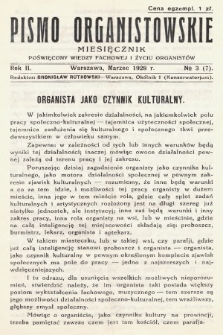 Pismo Organistowskie : poświęcone wiedzy fachowej i życiu organistów. 1928, nr 3 (7)