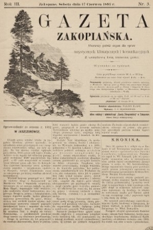 Gazeta Zakopiańska : pierwszy polski organ dla spraw turystycznych, klimatycznych i komunikacyjnych z urzędową listą imienną gości. 1893, nr 3