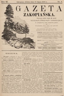 Gazeta Zakopiańska : pierwszy polski organ dla spraw turystycznych, klimatycznych i komunikacyjnych z urzędową listą imienną gości. 1893, nr 8