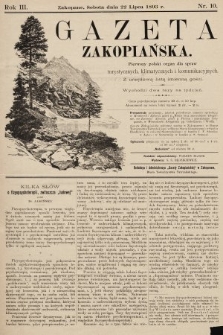 Gazeta Zakopiańska : pierwszy polski organ dla spraw turystycznych, klimatycznych i komunikacyjnych z urzędową listą imienną gości. 1893, nr 10