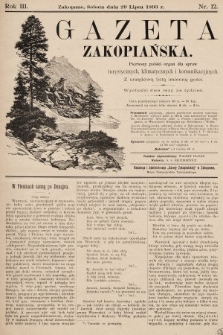 Gazeta Zakopiańska : pierwszy polski organ dla spraw turystycznych, klimatycznych i komunikacyjnych z urzędową listą imienną gości. 1893, nr 12