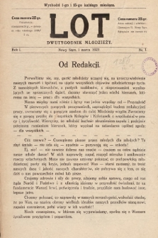 Lot : dwutygodnik młodzieży. 1927, nr 1