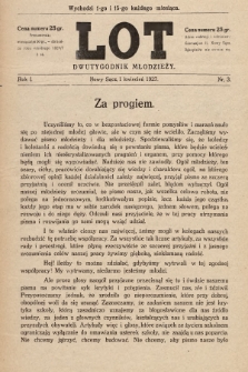 Lot : dwutygodnik młodzieży. 1927, nr 3