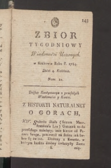 Zbior Tygodniowy Wiadomości Uczonych. 1784, nr 10