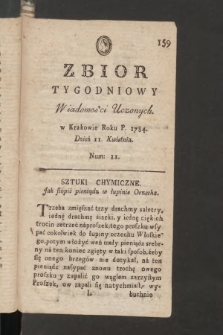 Zbior Tygodniowy Wiadomości Uczonych. 1784, nr 11