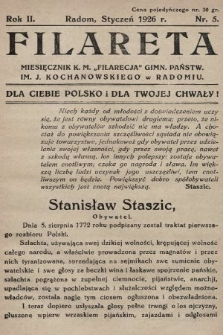 Filareta : miesięcznik K. M. „Filarecja” Gimn. Państwowego im. J. Kochanowskiego w Radomiu. 1925/1926, nr 5