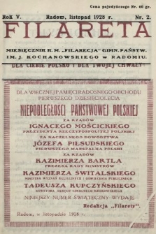 Filareta : miesięcznik K. M. „Filarecja” Gimn. Państwowego im. J. Kochanowskiego w Radomiu. 1928/1929, nr 2