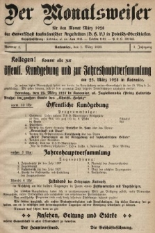 Der Monatsweiser : für den Monat... : der Gewerkschaft kaufmännischer Angestellten (D.H.V.) in Polnisch-Oberschlesien. 1928, nr 3