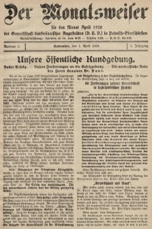 Der Monatsweiser : für den Monat... : der Gewerkschaft kaufmännischer Angestellten (D.H.V.) in Polnisch-Oberschlesien. 1928, nr 4