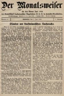 Der Monatsweiser : für den Monat... : der Gewerkschaft kaufmännischer Angestellten (D.H.V.) in Polnisch-Oberschlesien. 1928, nr 6