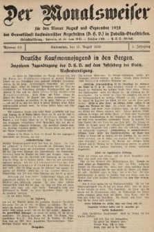 Der Monatsweiser : für den Monat... : der Gewerkschaft kaufmännischer Angestellten (D.H.V.) in Polnisch-Oberschlesien. 1928, nr 8/9