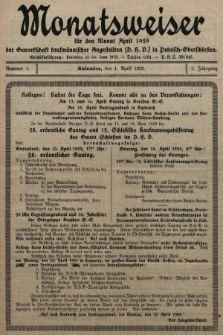 Der Monatsweiser : für den Monat... : der Gewerkschaft kaufmännischer Angestellten (D.H.V.) in Polnisch-Oberschlesien. 1929, nr 4