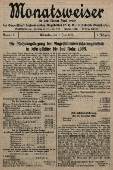 Der Monatsweiser : für den Monat... : der Gewerkschaft kaufmännischer Angestellten (D.H.V.) in Polnisch-Oberschlesien. 1929, nr 6