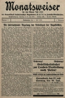Der Monatsweiser : für den Monat... : der Gewerkschaft kaufmännischer Angestellten (D.H.V.) in Polnisch-Oberschlesien. 1929, nr 7