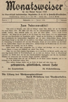 Der Monatsweiser : für den Monat... : der Gewerkschaft kaufmännischer Angestellten (D.H.V.) in Polnisch-Oberschlesien. 1930, nr 1