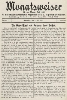 Der Monatsweiser : für den Monat... : der Gewerkschaft kaufmännischer Angestellten (D.H.V.) in Polnisch-Oberschlesien. 1930, nr 7