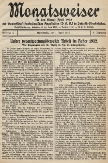 Der Monatsweiser : für den Monat... : der Gewerkschaft kaufmännischer Angestellten (D.H.V.) in Polnisch-Oberschlesien. 1933, nr 4