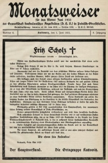 Der Monatsweiser : für den Monat... : der Gewerkschaft kaufmännischer Angestellten (D.H.V.) in Polnisch-Oberschlesien. 1933, nr 6