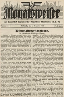 Der Monatsweiser : für den Monat... : der Gewerkschaft kaufmännischer Angestellten (D.H.V.) in Polnisch-Oberschlesien. 1934, nr 11