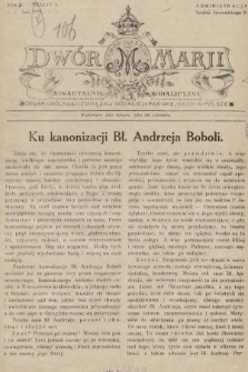 Dwór Marji : kwartalnik sodalicyjny : organ ogólnego Związku Sodalicji Pań Wiejskich w Polsce. 1929, nr 2